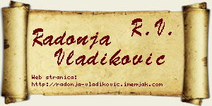 Radonja Vladiković vizit kartica